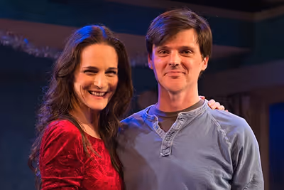 Charlotte Cohn (left)  and playwright Jason Odell Williams (right)  Photo