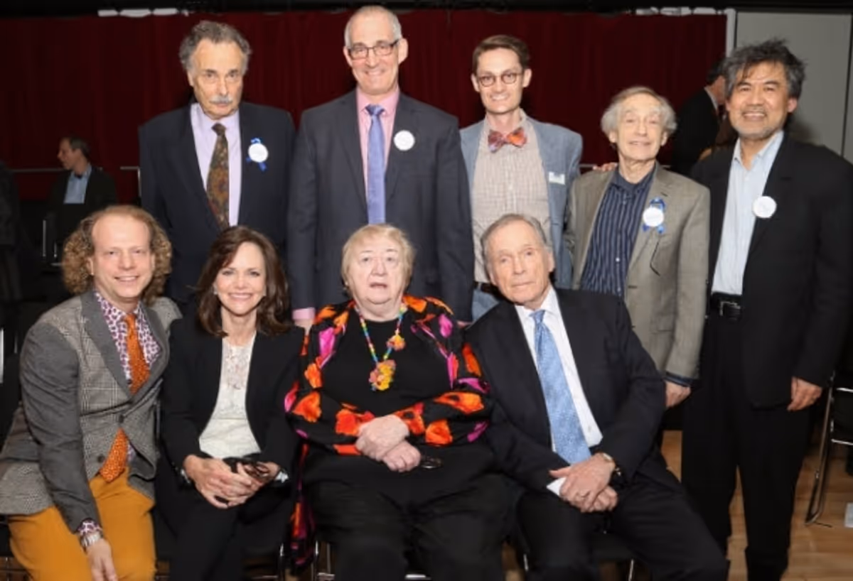 Top Row (Left to Right): Arthur Kopit, John Clinton Eisner (Lark Artistic Director), Michael Robertson (Lark Managing Director), Colin Greer (Lark Board President), David Henry Hwang; Bottom Row (Left to Right): Bruce Cohen, Sally Field, Elizabeth McCann, at 