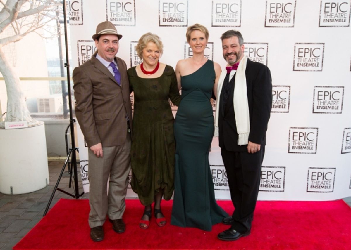 Epic Executive Director Ron Russell, Actress Ellen McLaughlin, Actress Cynthia Nixon, and Epic Managing Director Robert Chelimsky at 