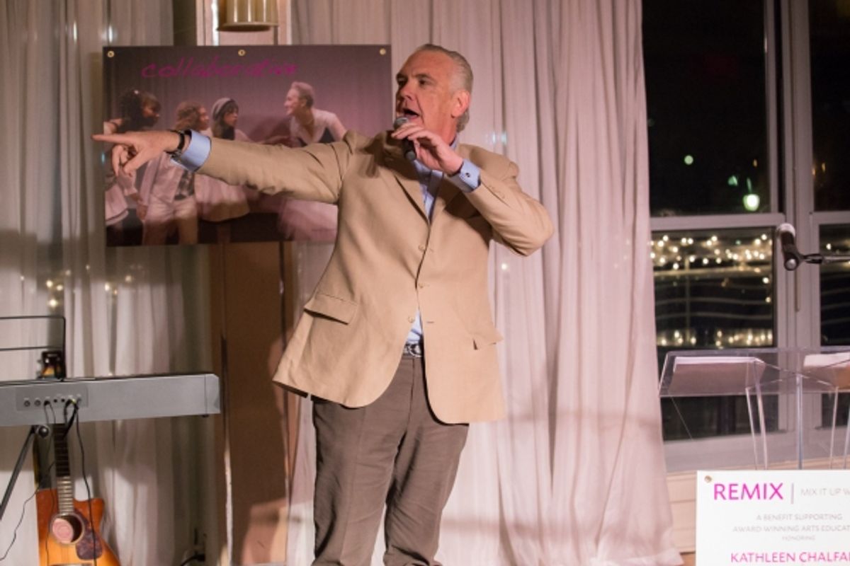 TV Host Producer and Journalist Gordon Elliott energizing gala guests wih humor and flair at 