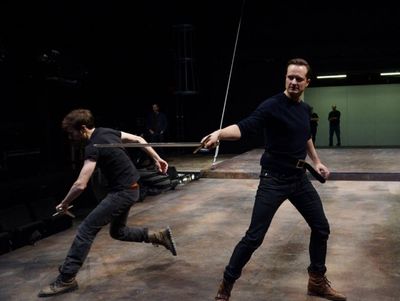 Jacob Fishel (Edgar) and Chandler Williams (Edmund) fight it out Photo