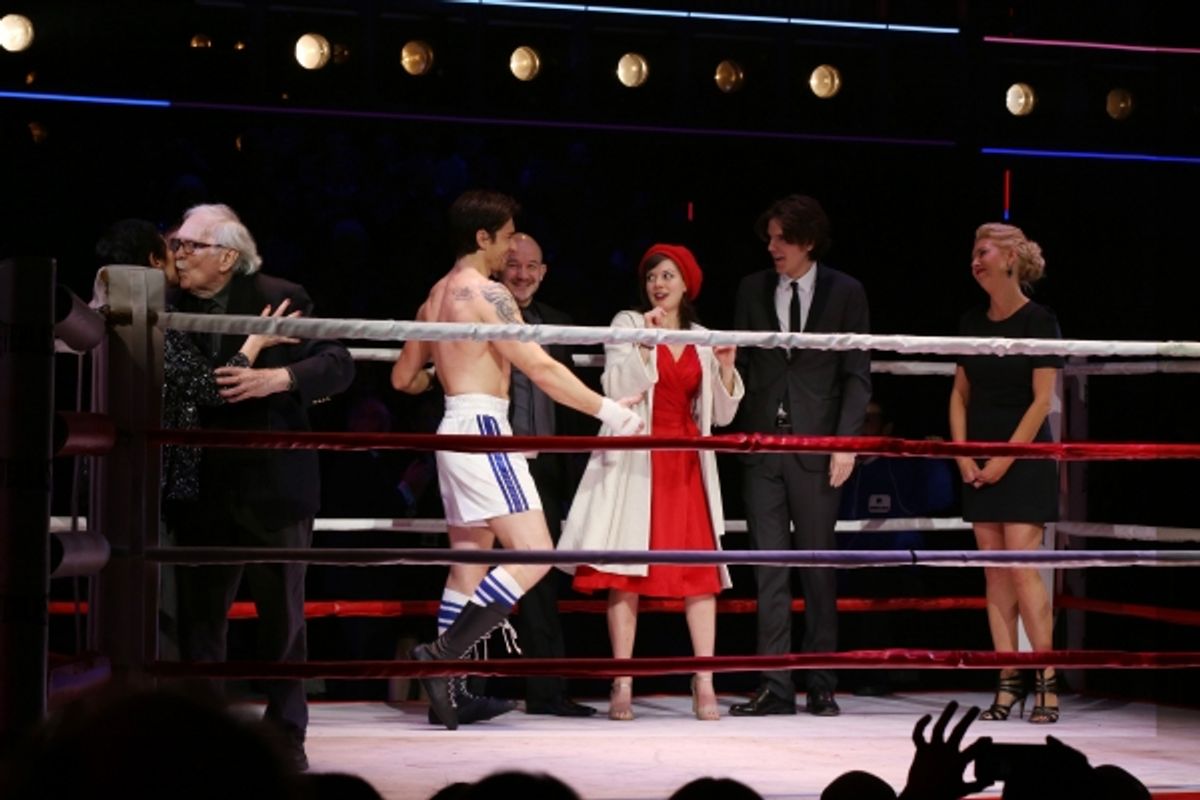 Thomas Meehan, Stephen Flaherty, Lynn Ahrens, Andy Karl, Stephen Hoggett,, Margo Seibert, Alex Timbers and Kelly Devine  at 