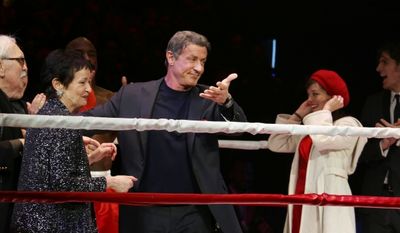 Thomas Meehan, Lynn Ahrens, Terence Archie, Sylvester Stallone, Margo Seibert and Ale Photo