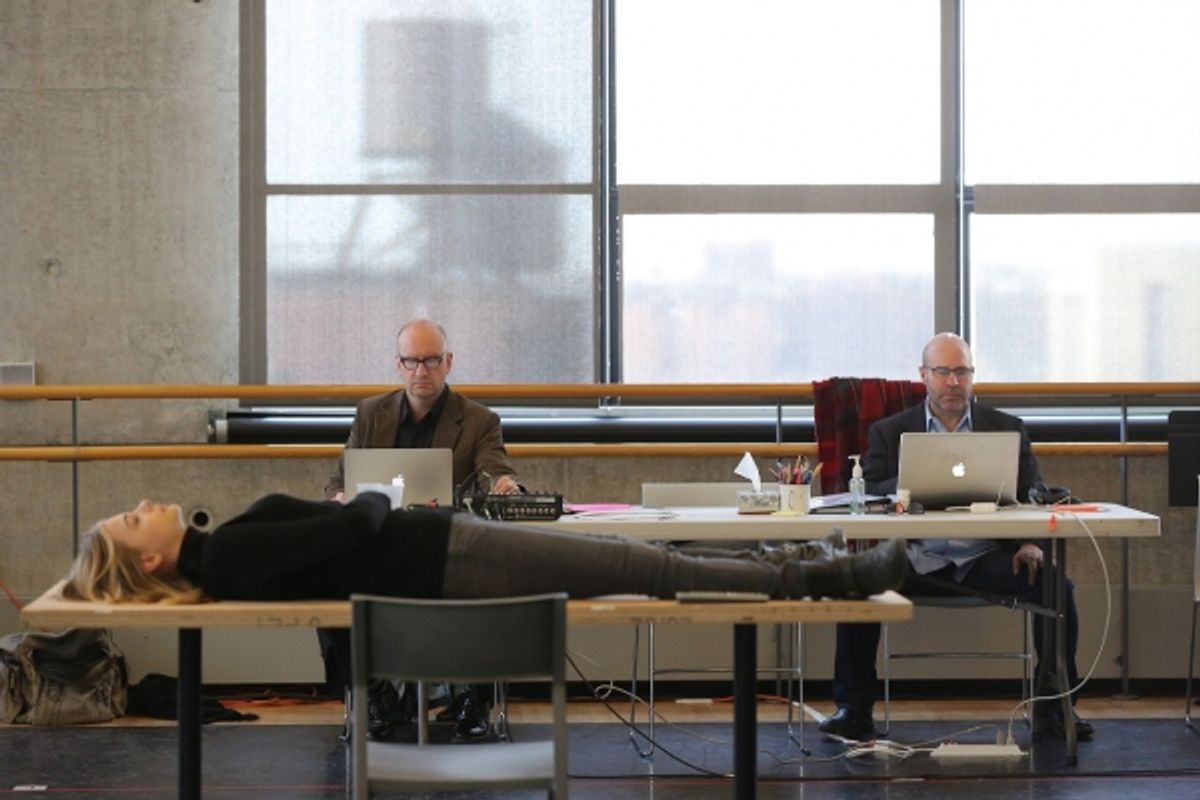 Chloe Grace Moretz, Steven Soderbergh, and Scott Z. Burns at 