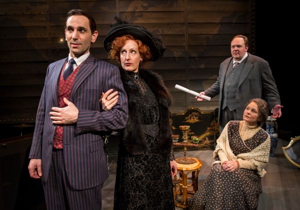 Wilson (Andrew Rothenberg) unleashes his charm on the wealthy widow Myra Yerkes (McKi Photo