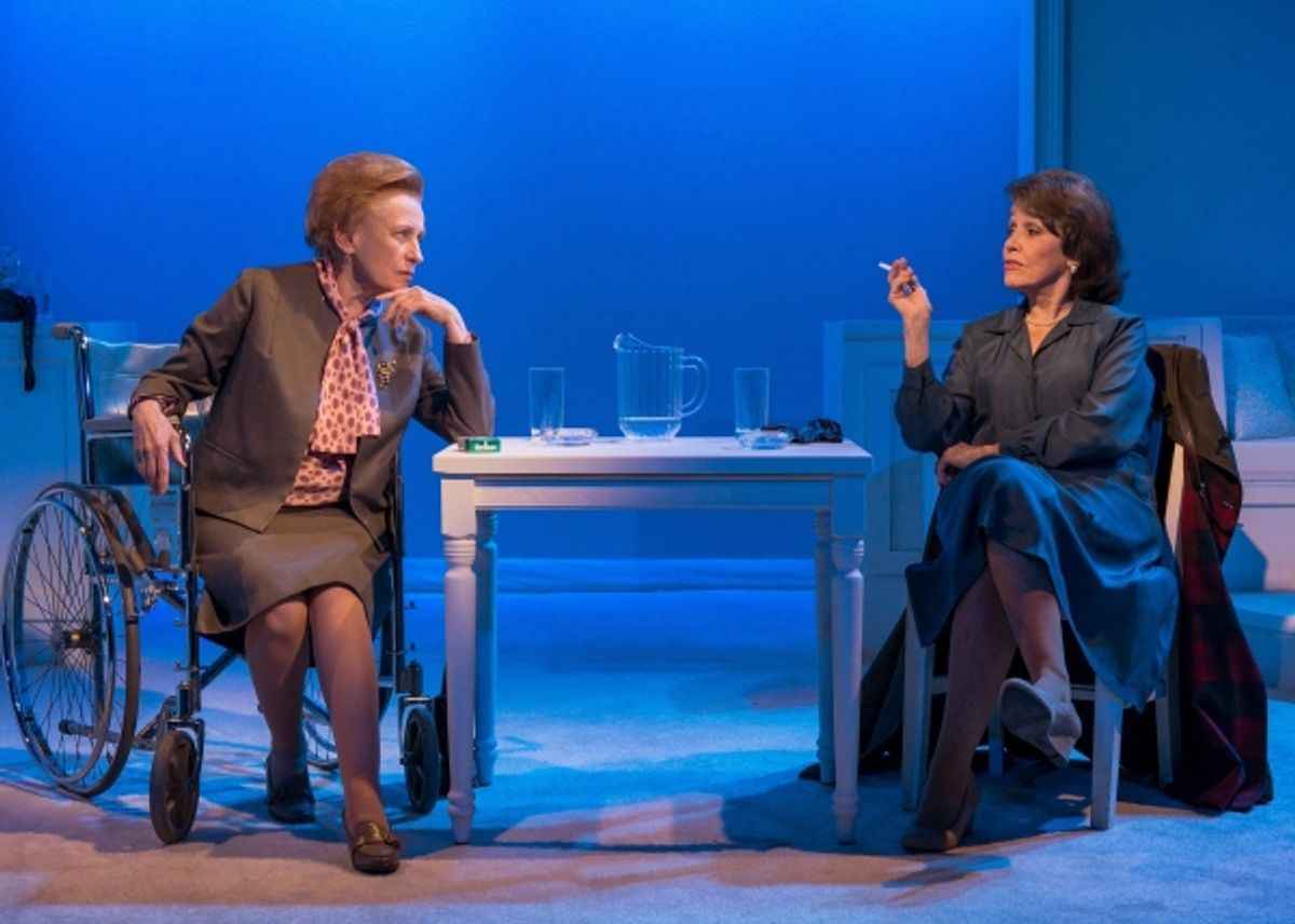 Roberta Maxwell (Lillian Hellman) and Marcia Rodd (Mary McCarthy)  at 