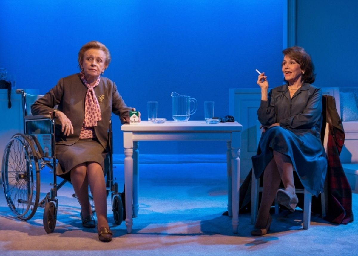 Roberta Maxwell (Lillian Hellman) and Marcia Rodd (Mary McCarthy)  at 
