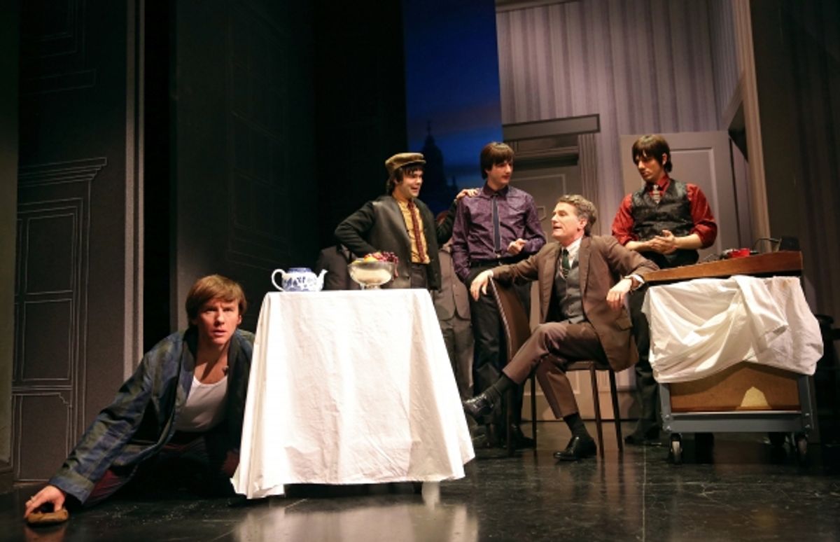 David Wilson Barnes as Ben, James Barry as Pedro, Bryan Fenkart as Claude, James Lloyd Reynolds as Anton, and Lucas Papaelias as Balth  at 