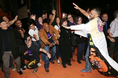 Dennis Stowe with Michael James Scott, Courtney Reed and company  Photo