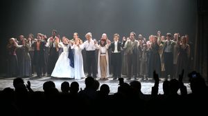 Samantha Hill, Caissie Levy, Ramin Karimloo, Nikki M. James, Andy Mientus  and Compan Photo