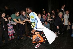Arbender J. Robinson with Nikki M. James, Andy Mientus, Keala Settle and Company Photo