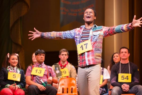 Nickolas Vaughan and cast of The 25th Annual Putnam County Spelling Bee Photo