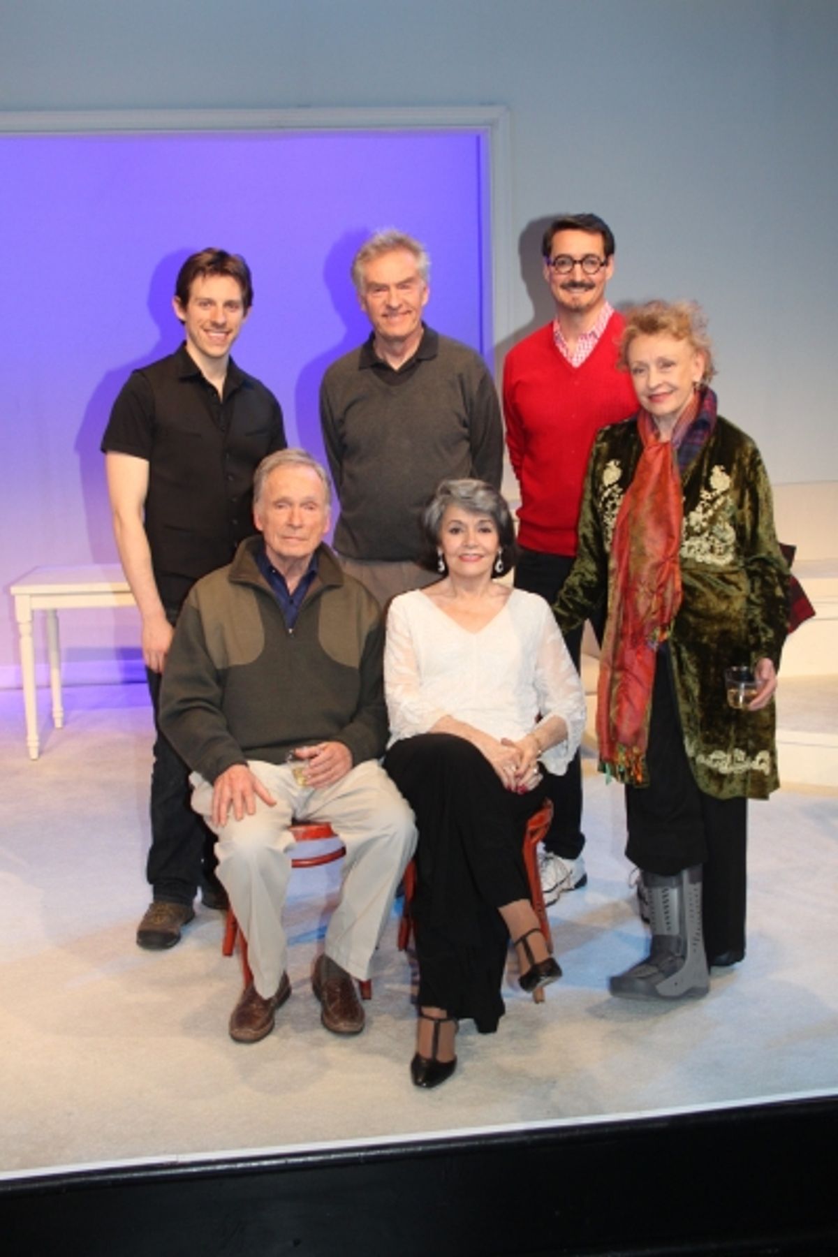 Rowan Michael Meyer, Peter Brouwer, Jeff Woodman, Dick Cavett, Marcia Rodd and Roberta Maxwell at 