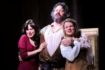 Matthew Lewis Johnson (Falstaff), Caitlin McWethy and Maggie Lou Rader Photo
