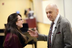 Charles Strouse with HPU junior Ashley Siebeneichen, who interned with him last summe Photo