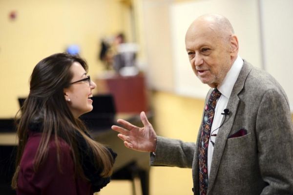 Charles Strouse with HPU junior Ashley Siebeneichen, who interned with him last… Photo