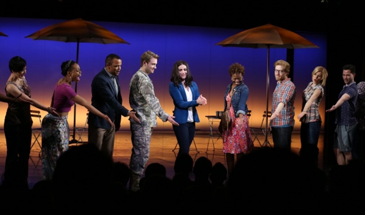 Ann Sanders, Tamika Lawrence, Jerry Dixon, James Snyder, Idina Menzel, LaChanze, Anthony Rapp, Jenn Colella and Jason Tam  at 