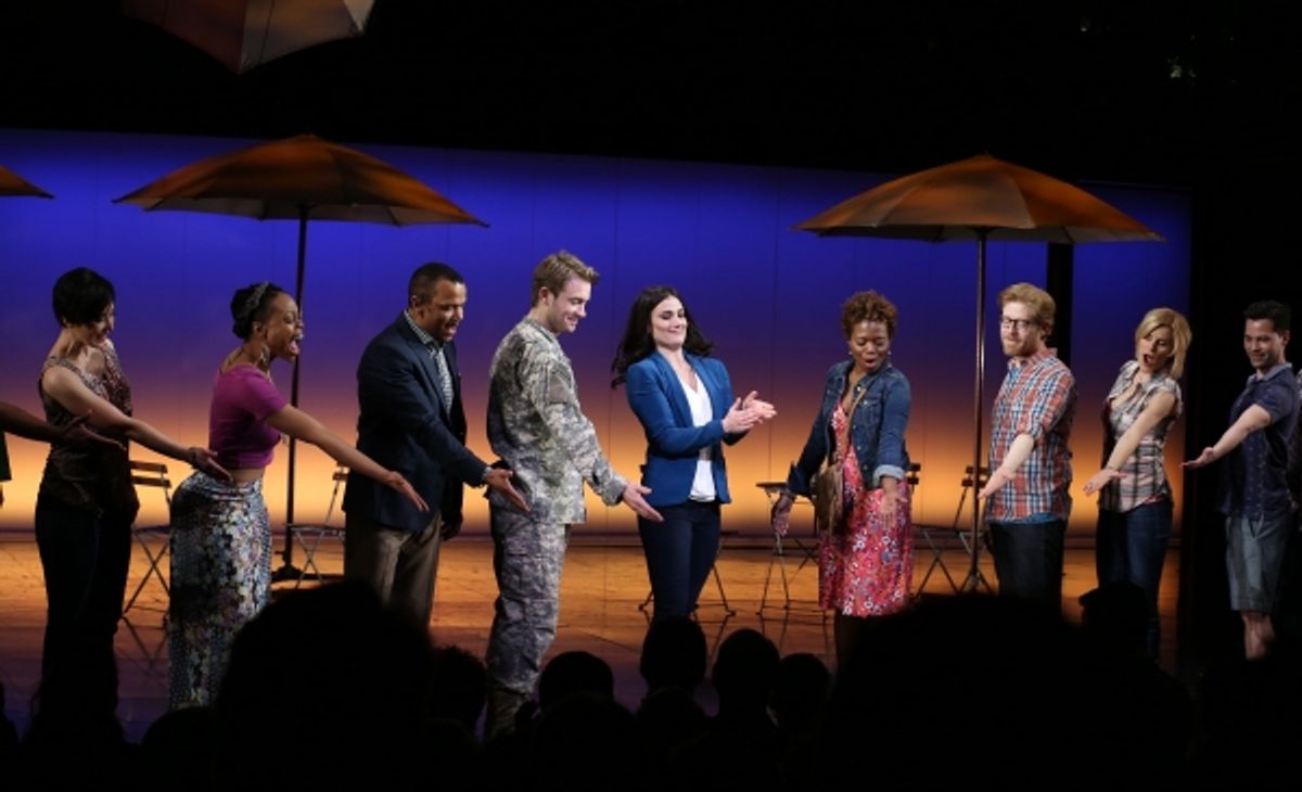 Ann Sanders, Tamika Lawrence, Jerry Dixon, James Snyder, Idina Menzel, LaChanze, Anthony Rapp, Jenn Colella and Jason Tam  at 