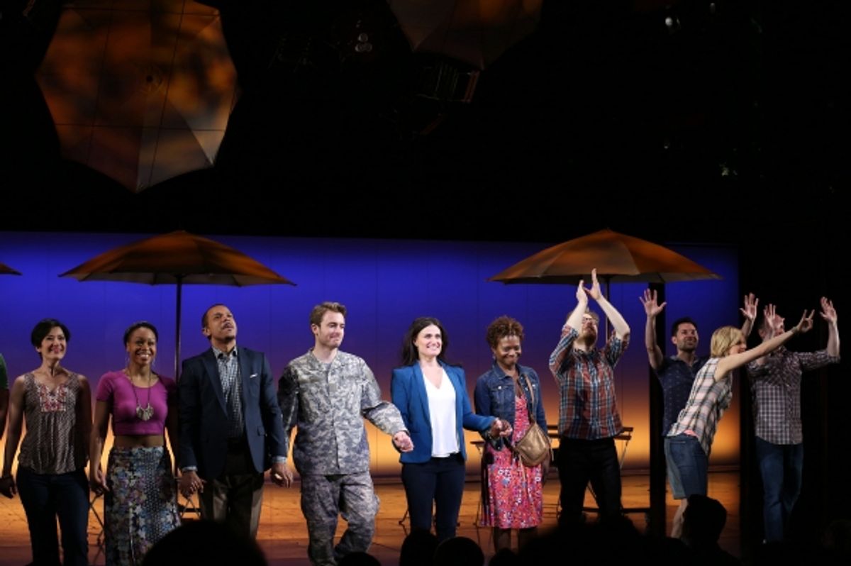 Ann Sanders, Tamika Lawrence, Jerry Dixon, James Snyder, Idina Menzel, LaChanze, Anthony Rapp, Jenn Colella and Jason Tam  at 