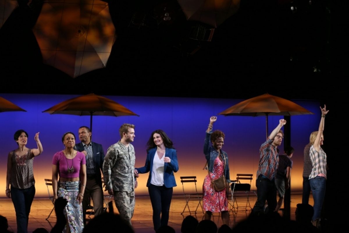 Ann Sanders, Tamika Lawrence, Jerry Dixon, James Snyder, Idina Menzel, LaChanze, Anthony Rapp, Jenn Colella and Jason Tam  at 