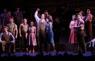 Shuler Hensley, Laura Benanti, Heidi Blickenstaff, Jay Armstrong Johnson and Company Photo