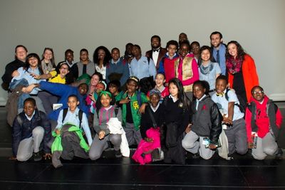 Brandon Victor Dixon, Krystal Joy Brown and students from Democracy Prep Endurance Mi Photo