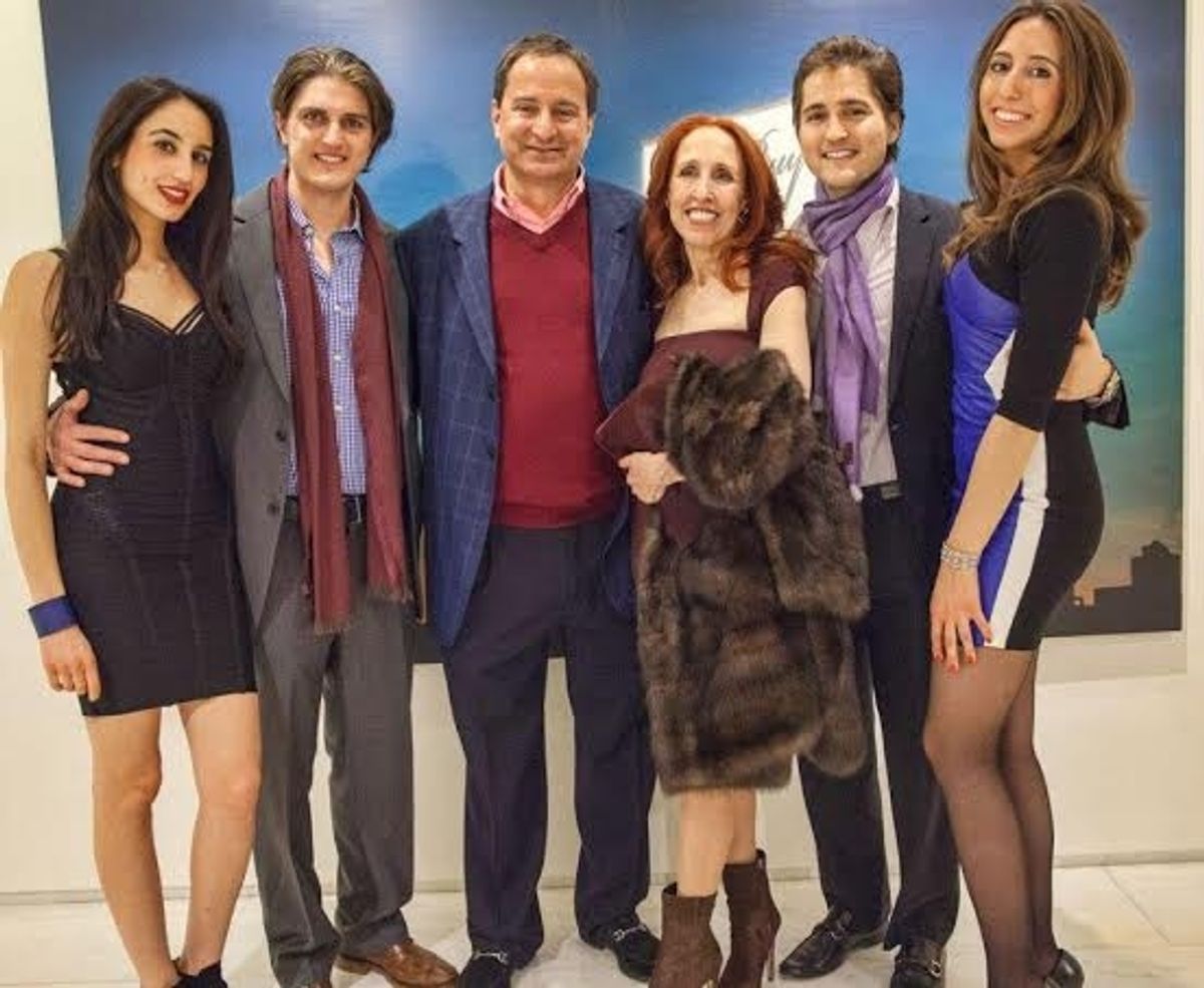Chantel Elnekaveh, Marcel Goodman, Bill Goodman, Prudence Fairweather, Eric Goodman, and Alexandra Fairweather at Inside The Watermill Center's REFLECTIONS: ART & BEAUTY Exhibition