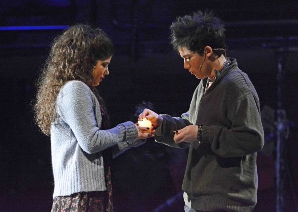 Mimi (Ava Gallo) and Roger (Zac Gottschall) in Light My Candle Photo