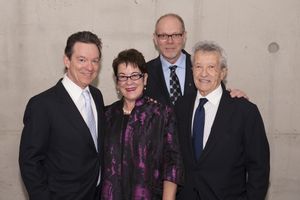 Playwright Lawrence Wright, director Molly Smith, Executive Producer Edgar Dobie and producer Gerald Rafshoon @ BroadwayWorld Playwright Lawrence Wright, director Molly Smith, Executive Producer Edgar Dobie and Photo
