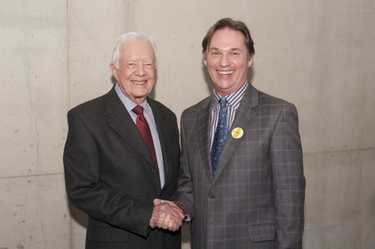 President Jimmy Carter with cast member Richard Thomas (as Jimmy Carter) at 