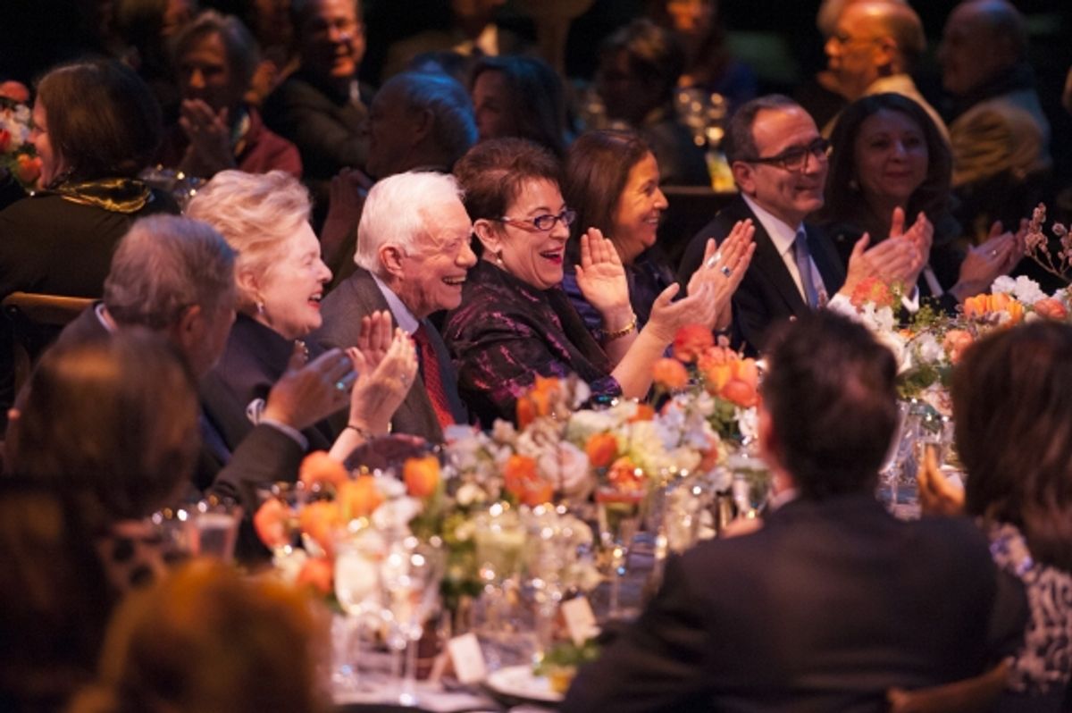 President Jimmy Carter and director Molly Smith enjoy the seated dinner at 