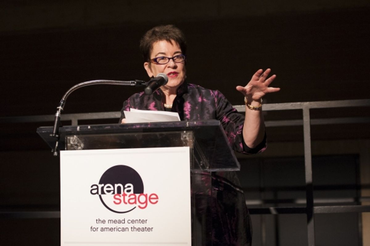 Director Molly Smith addresses dinner guests at 