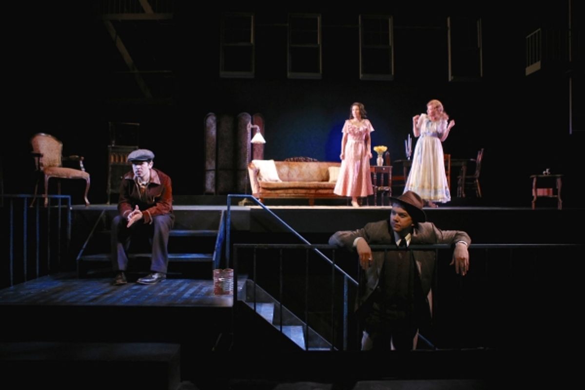 Joseph Midyett (as Tom), Adriana Gaviria (as Laura), Michael Kirby (as The Gentleman Caller), and Elizabeth Hess (as Amanda) at 