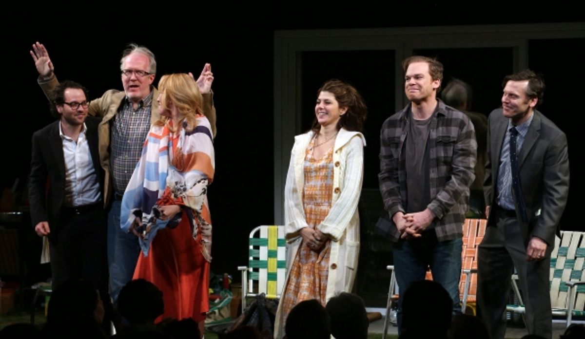 Director Sam Gold, Tracy Letts, Toni Collette, Marisa Tomei, Michael C. Hall and Playwright Will Eno  at 