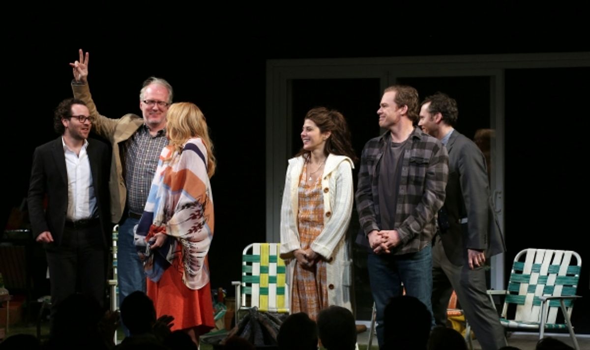 Director Sam Gold, Tracy Letts, Toni Collette, Marisa Tomei, Michael C. Hall and Playwright Will Eno  at 