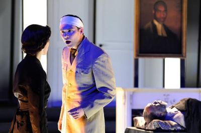 Mattie Hawkinson (Lavinia Mannon), Josh Carpenter (Orin Mannon), and Robert Jason Jac Photo