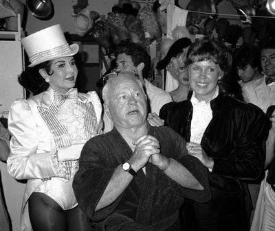 Ann Miller and Mickey Rooney .with his wife Jan Chamberlain.Backstage after a Perform Photo