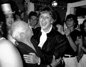 Ann Miller and Mickey Rooney .with his wife Jan Chamberlain.Backstage after a Perform Photo