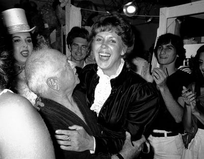 Ann Miller and Mickey Rooney .with his wife Jan Chamberlain.Backstage after a Perform Photo