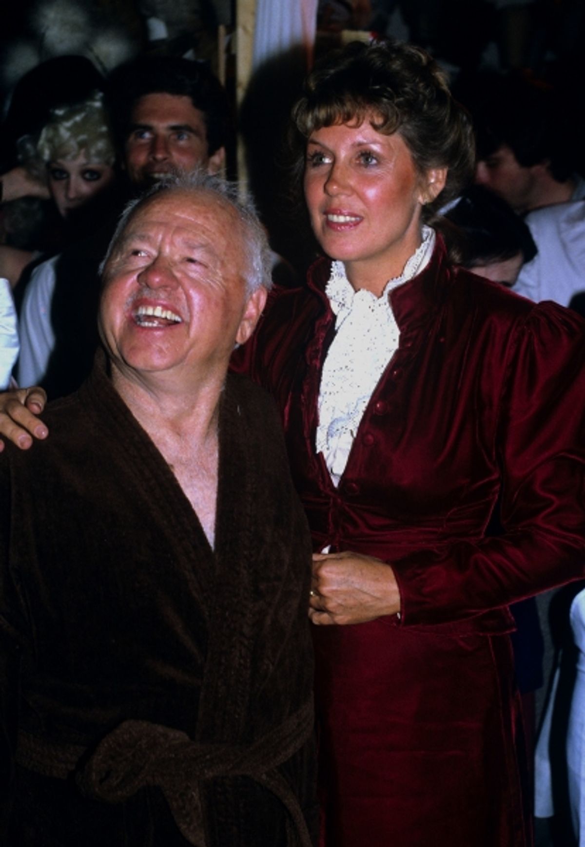 Mickey Rooney in New York City, backstage at ''sugarbabies'' with his wife Jan on July 28th, 1981 at 