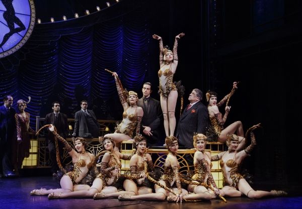 Nick Cordero, Helene Yorke and Vincent Pastore with the Cast of BULLETS OVER BROADWAY Photo