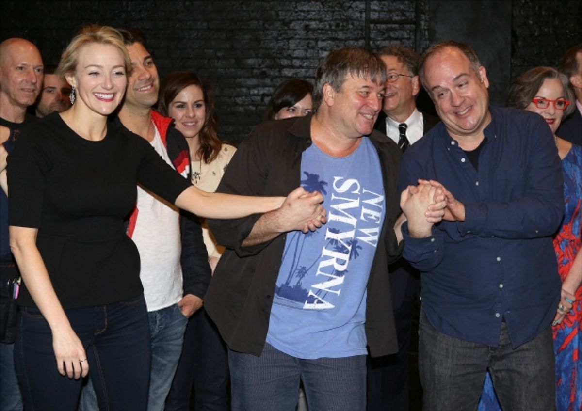 Betsy Wolfe, Jim Borstelmann and Kevin Ligon with company at 