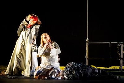 Stefan Margita as Loge & Iain Paterson as Wotan. Photo