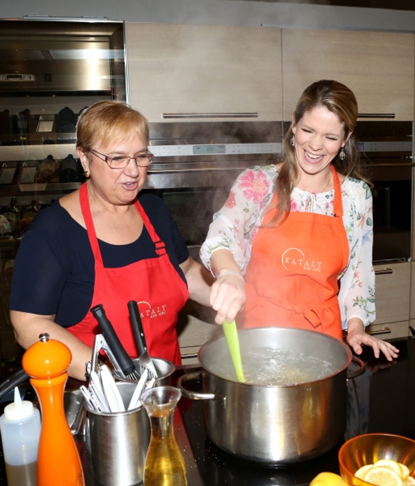 Photo Coverage: Chef Lidia Bastianich Cooks with BRIDGES OF MADISON COUNTY's Kelli O'Hara at Eataly  Image