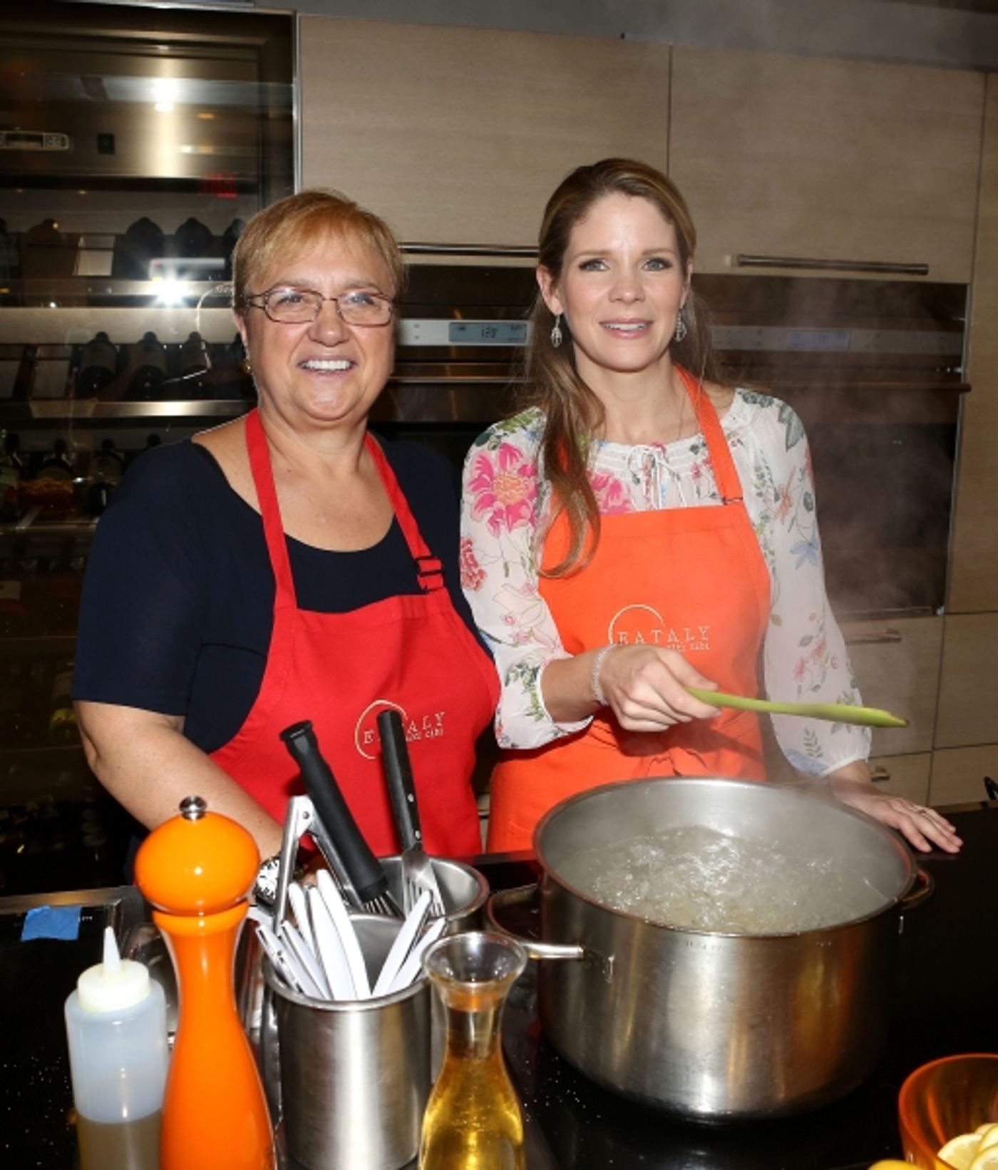 Photo Coverage: Chef Lidia Bastianich Cooks with BRIDGES OF MADISON COUNTY's Kelli O'Hara at Eataly  Image