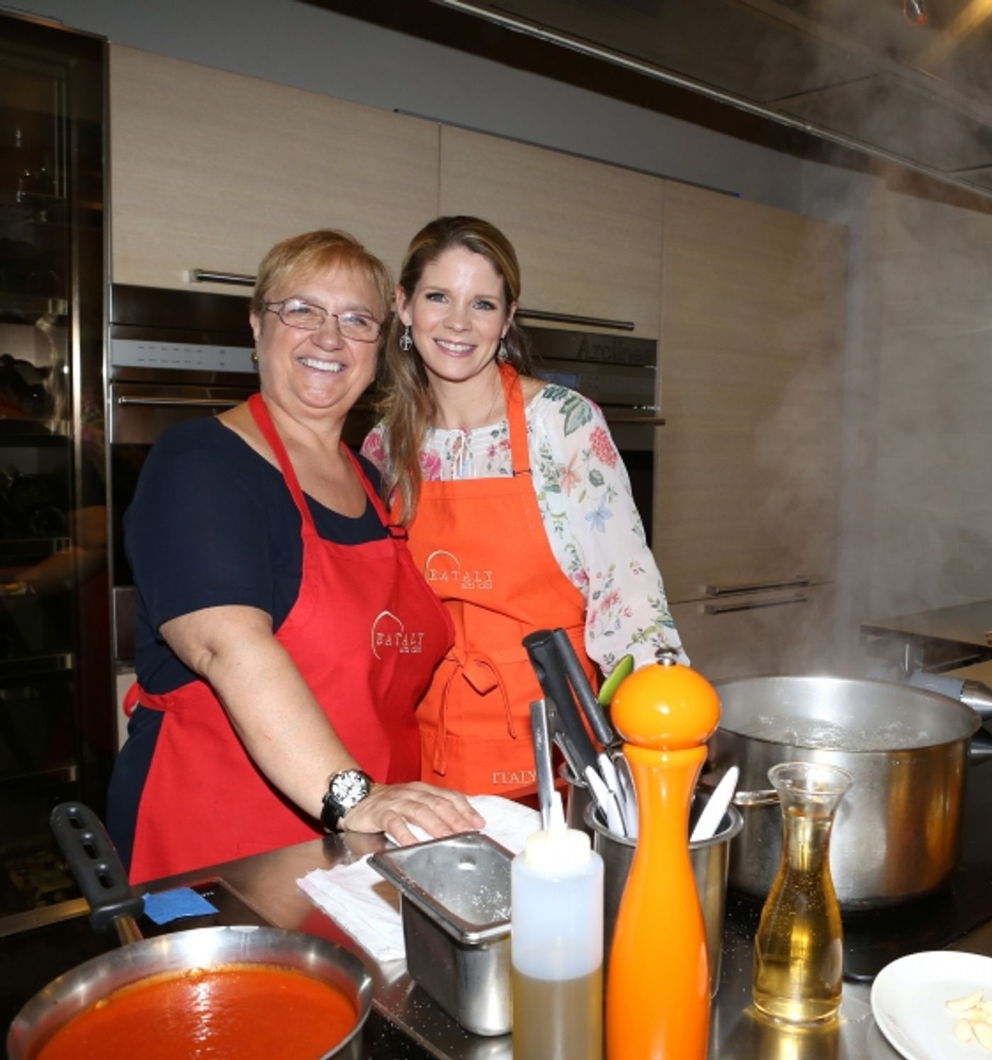 Photo Coverage: Chef Lidia Bastianich Cooks with BRIDGES OF MADISON COUNTY's Kelli O'Hara at Eataly  Image