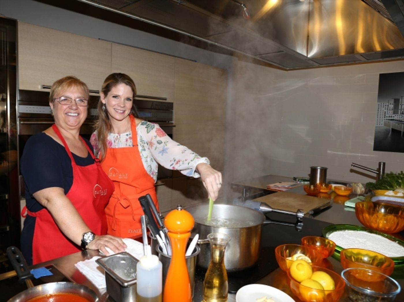 Photo Coverage: Chef Lidia Bastianich Cooks with BRIDGES OF MADISON COUNTY's Kelli O'Hara at Eataly  Image