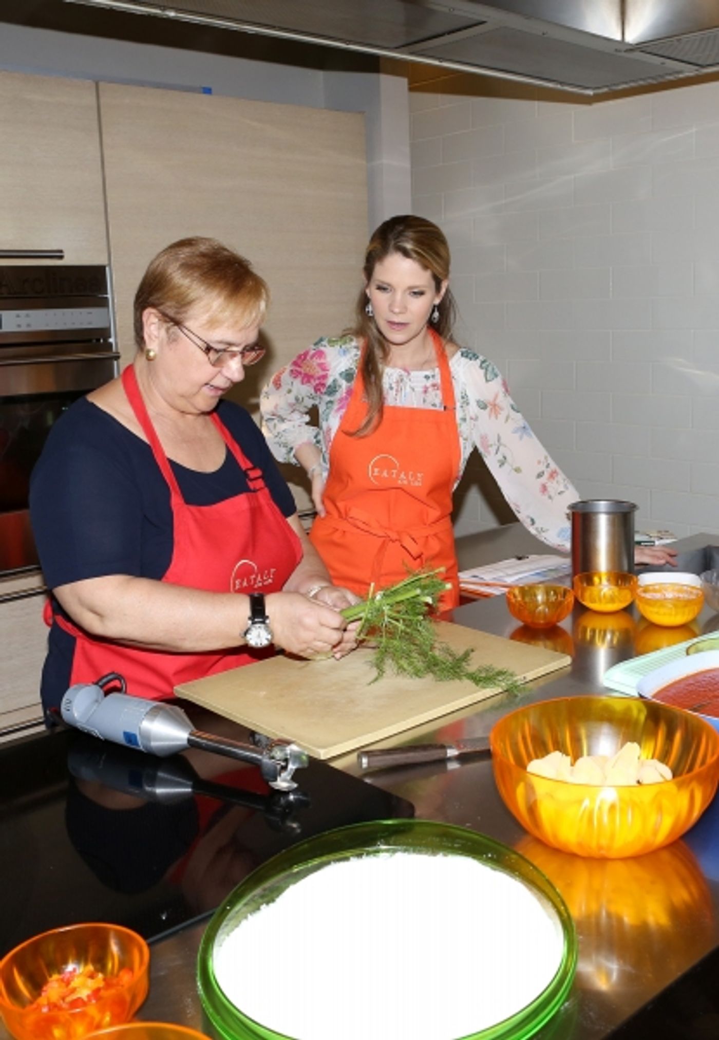 Photo Coverage: Chef Lidia Bastianich Cooks with BRIDGES OF MADISON COUNTY's Kelli O'Hara at Eataly  Image