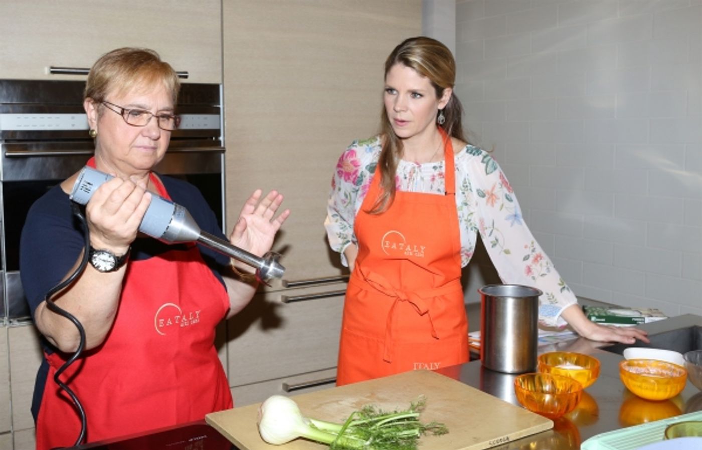 Photo Coverage: Chef Lidia Bastianich Cooks with BRIDGES OF MADISON COUNTY's Kelli O'Hara at Eataly  Image