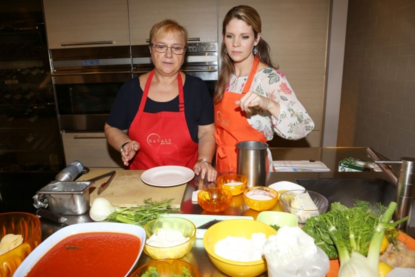 Photo Coverage: Chef Lidia Bastianich Cooks with BRIDGES OF MADISON COUNTY's Kelli O'Hara at Eataly  Image